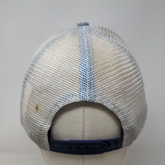 Fishing Life Snapback Mesh Back Trucker Hat Blue OSFM Colorblock - Picture 5 of 8